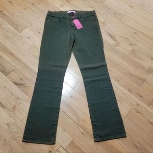 Isaac Mizrahi Womens Green Emma Straight Jeans sz 12